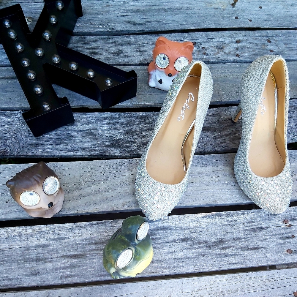 Celeste Rhinestone Pumps - Picture 13 of 16